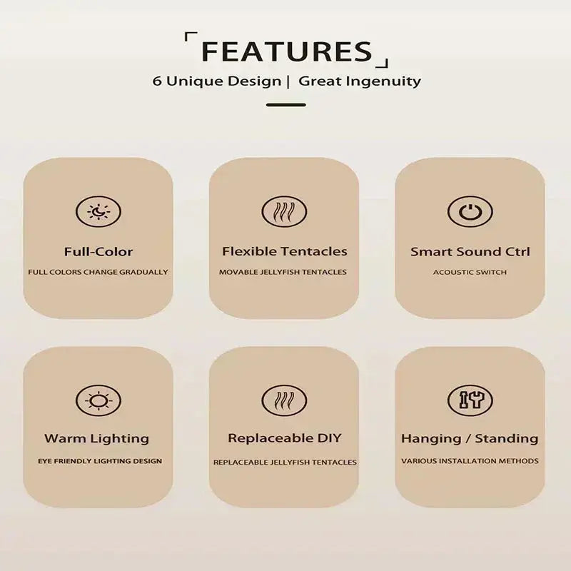 Upgraded Silent Jellyfish Lamp, Jelly Fish Light With Dancing Legs, Voice Control for Bedrooms, Living Room and Christmas Gifts