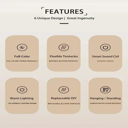Upgraded Silent Jellyfish Lamp, Jelly Fish Light With Dancing Legs, Voice Control for Bedrooms, Living Room and Christmas Gifts